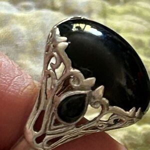 Onyx and Silver Ring